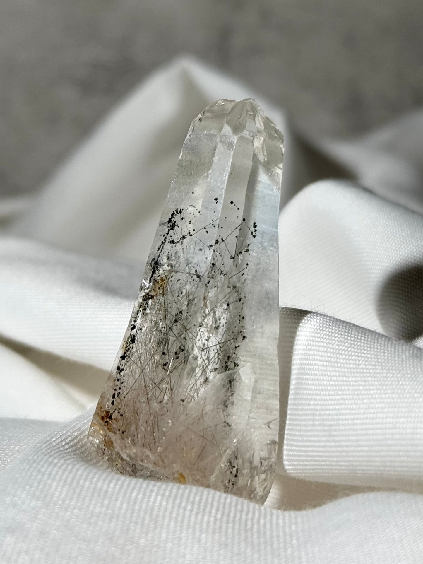 Byssolite & Rutile in Quartz