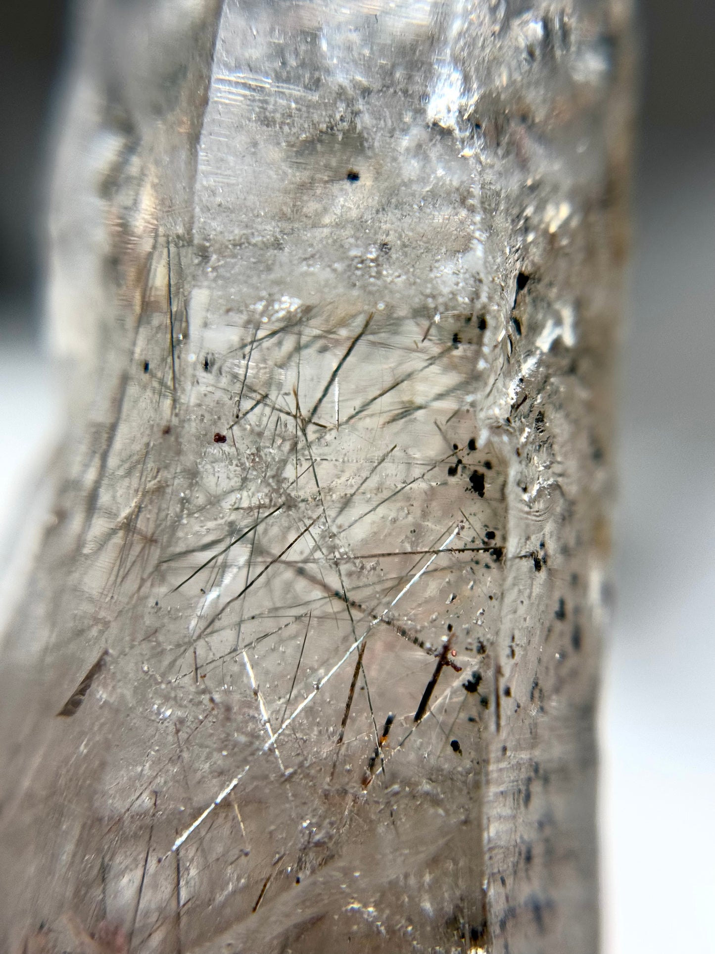 Byssolite & Rutile in Quartz