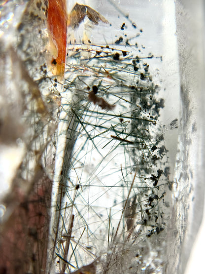 Byssolite & Rutile in Quartz