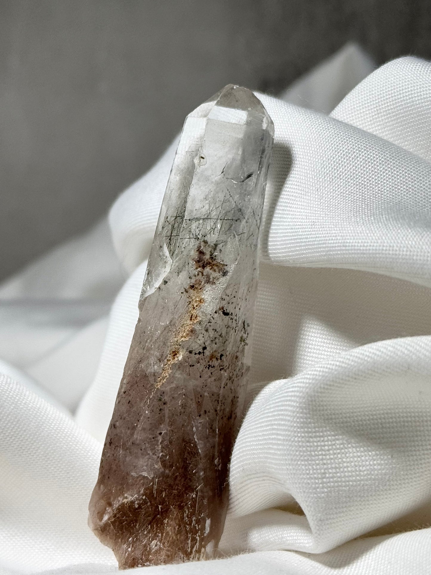 Byssolite & Rutile in Quartz