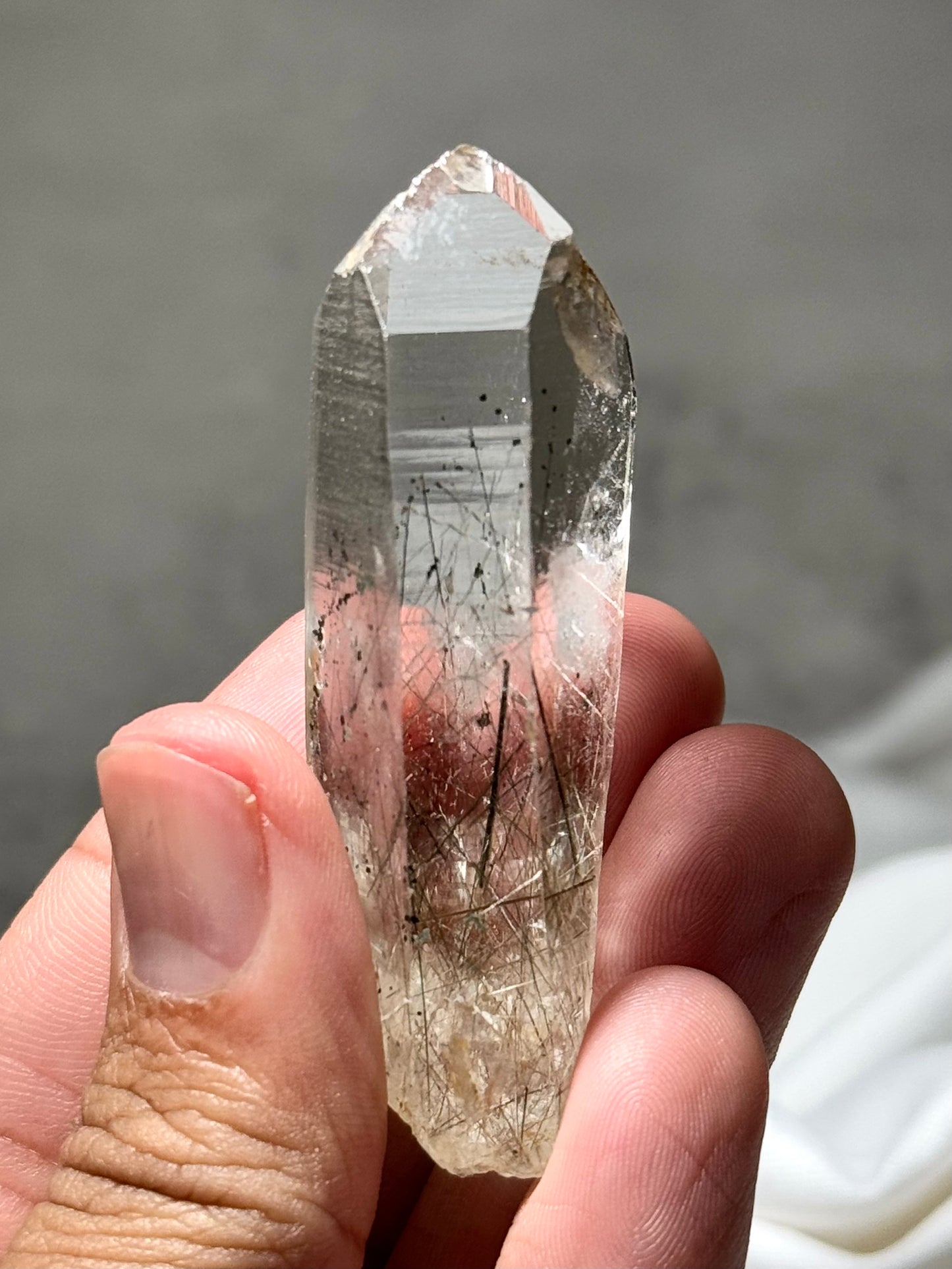 Byssolite & Rutile in Quartz