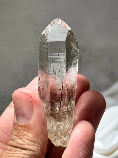 Byssolite & Rutile in Quartz