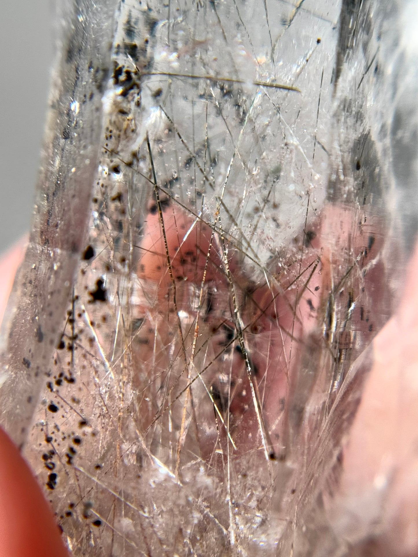 Byssolite & Rutile in Quartz