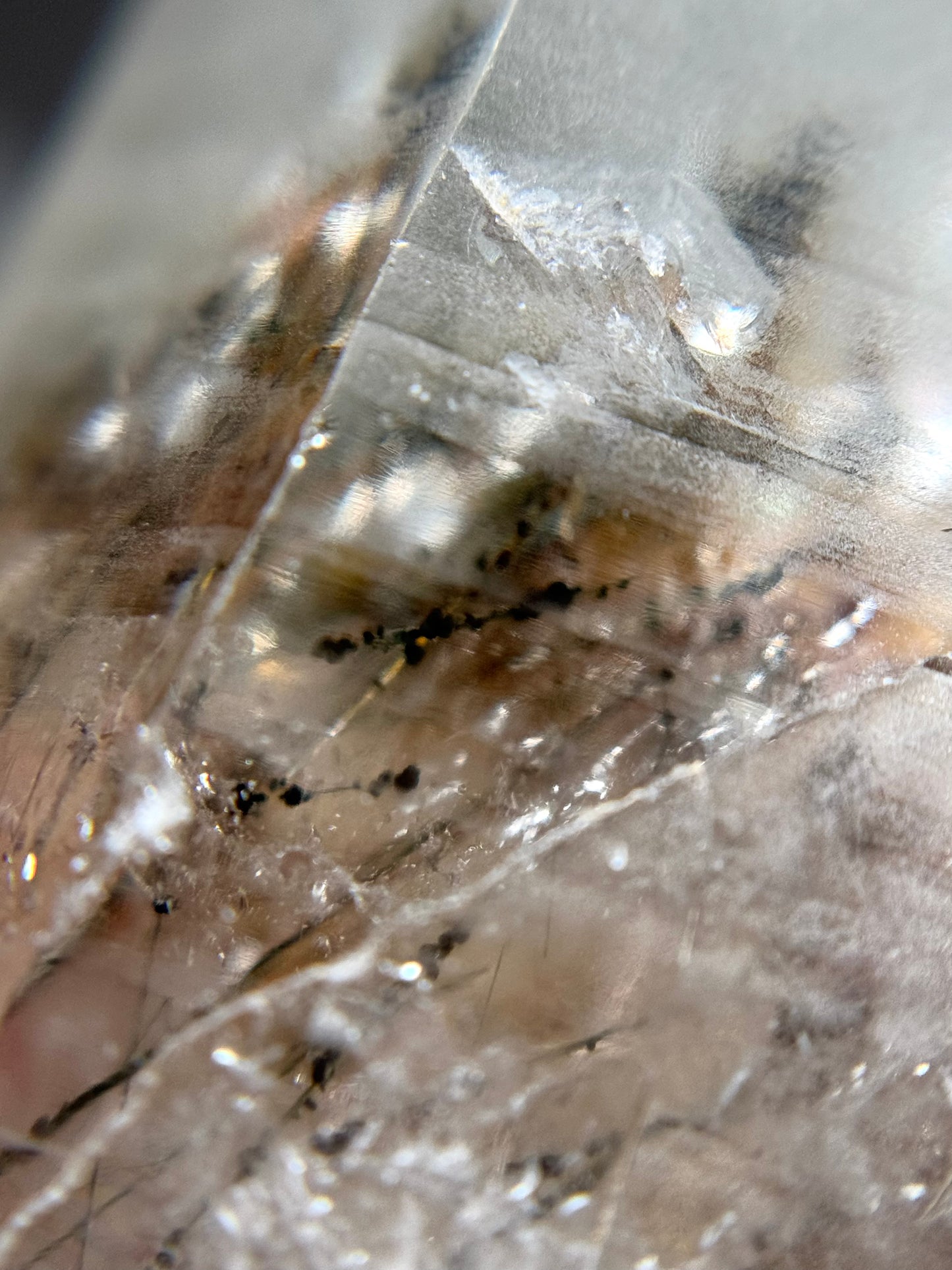 Byssolite & Rutile in Quartz