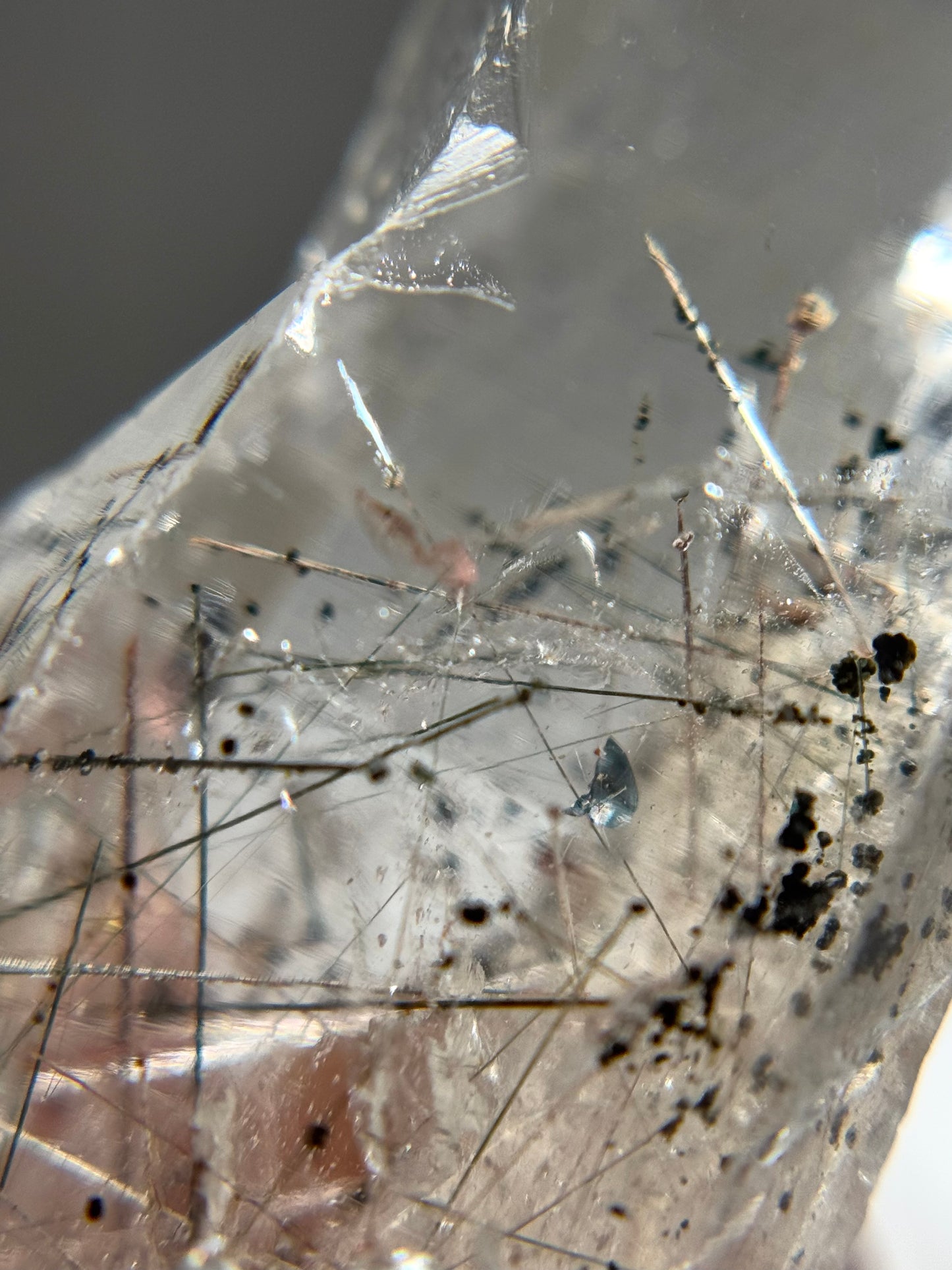 Byssolite & Rutile in Quartz