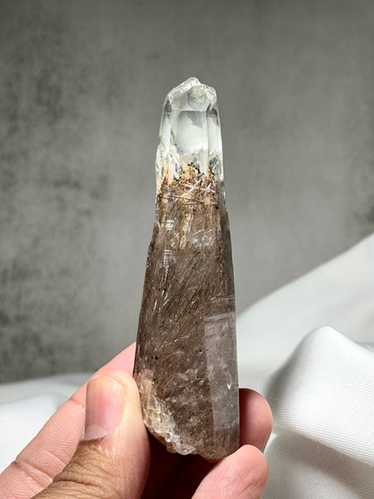 Byssolite & Rutile in Quartz