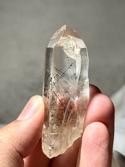 Byssolite & Rutile in Quartz