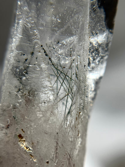 Byssolite & Rutile in Quartz