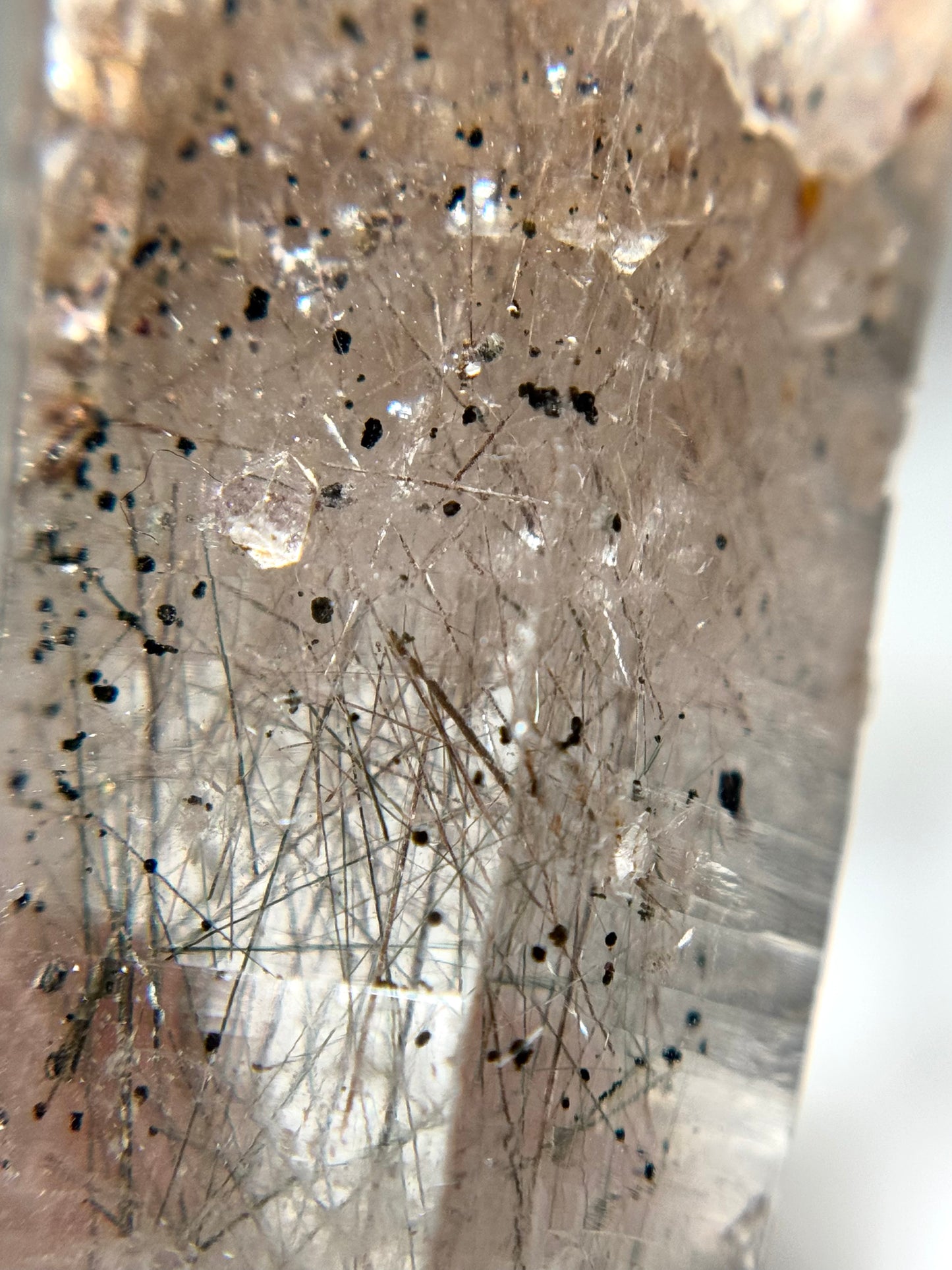 Byssolite & Rutile in Quartz