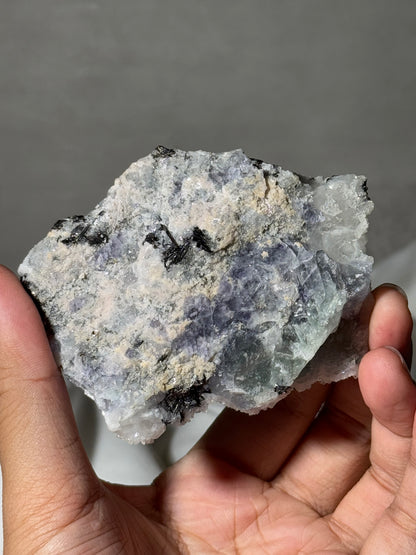 Quartz over Fluorite with Hübnerite