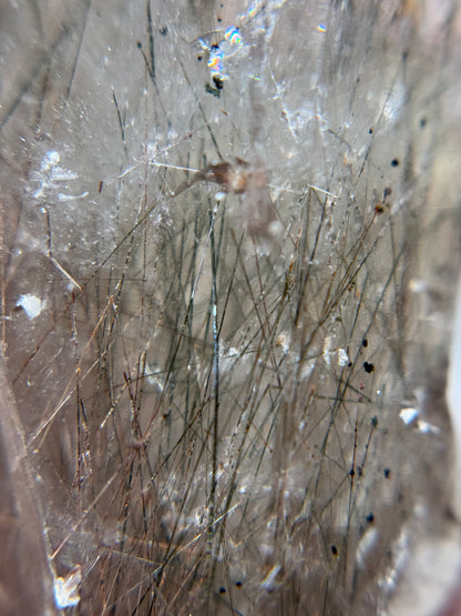 Byssolite & Rutile in Quartz