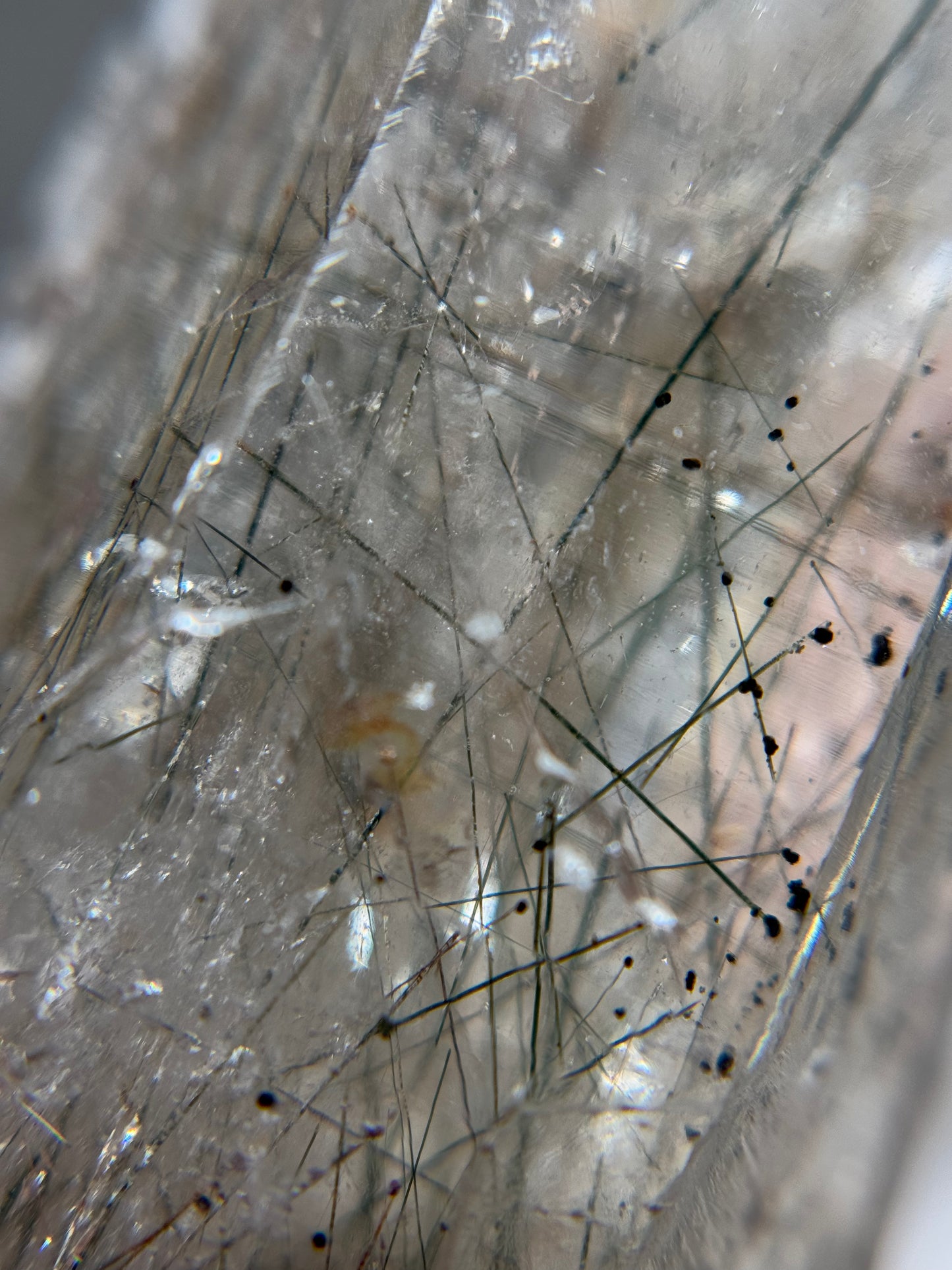 Byssolite & Rutile in Quartz