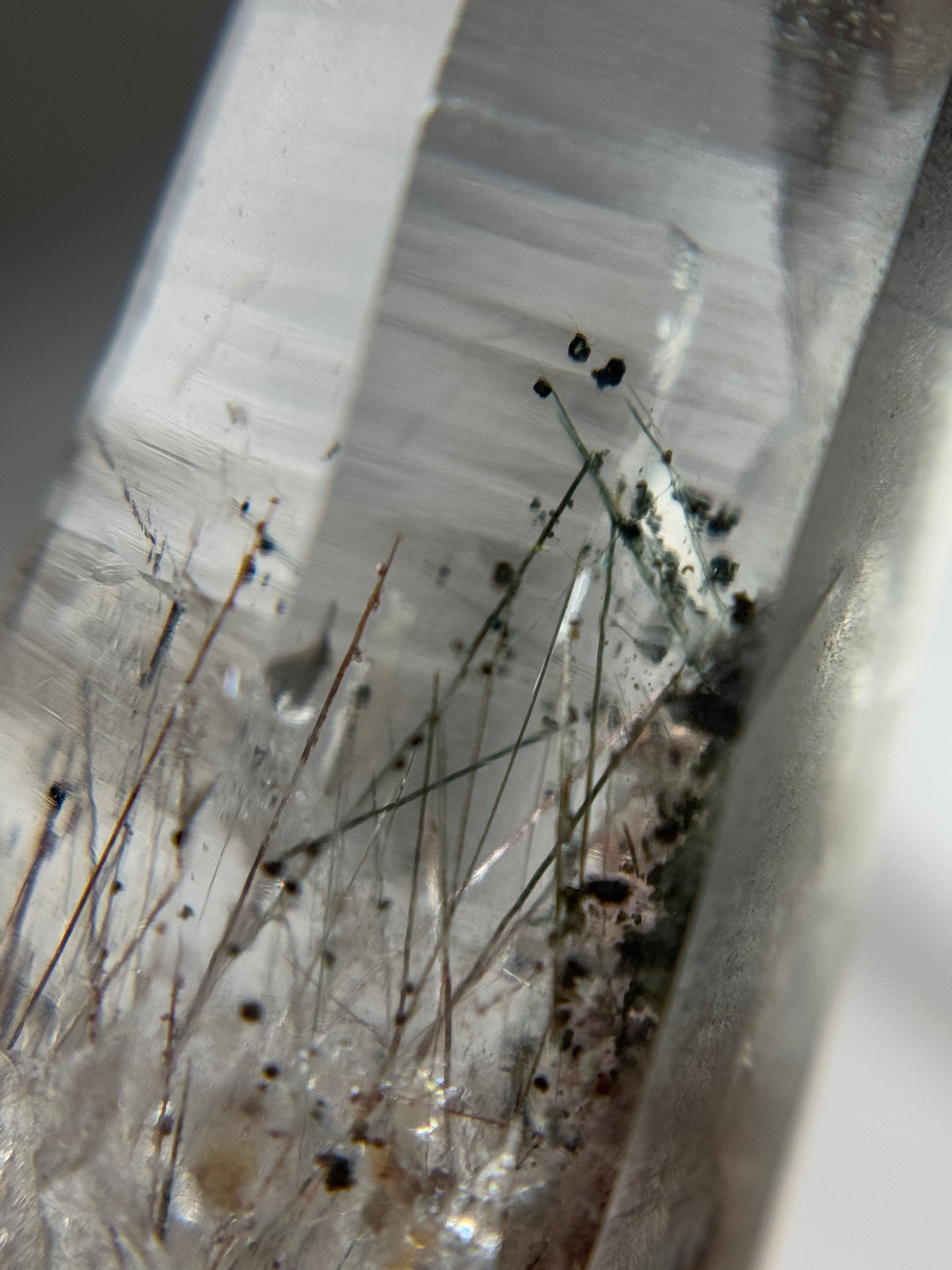 Byssolite & Rutile in Quartz