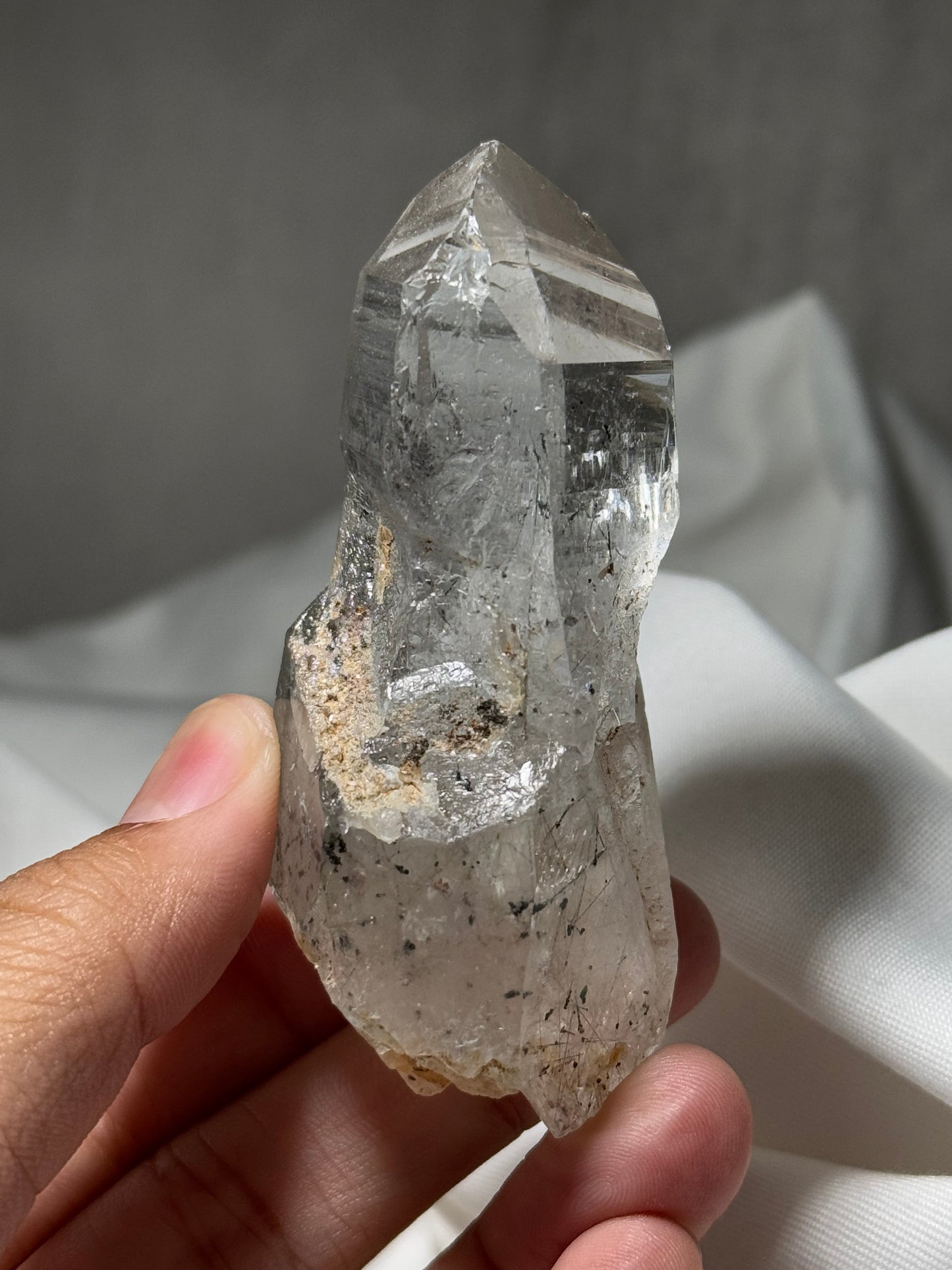 Byssolite & Rutile in Quartz