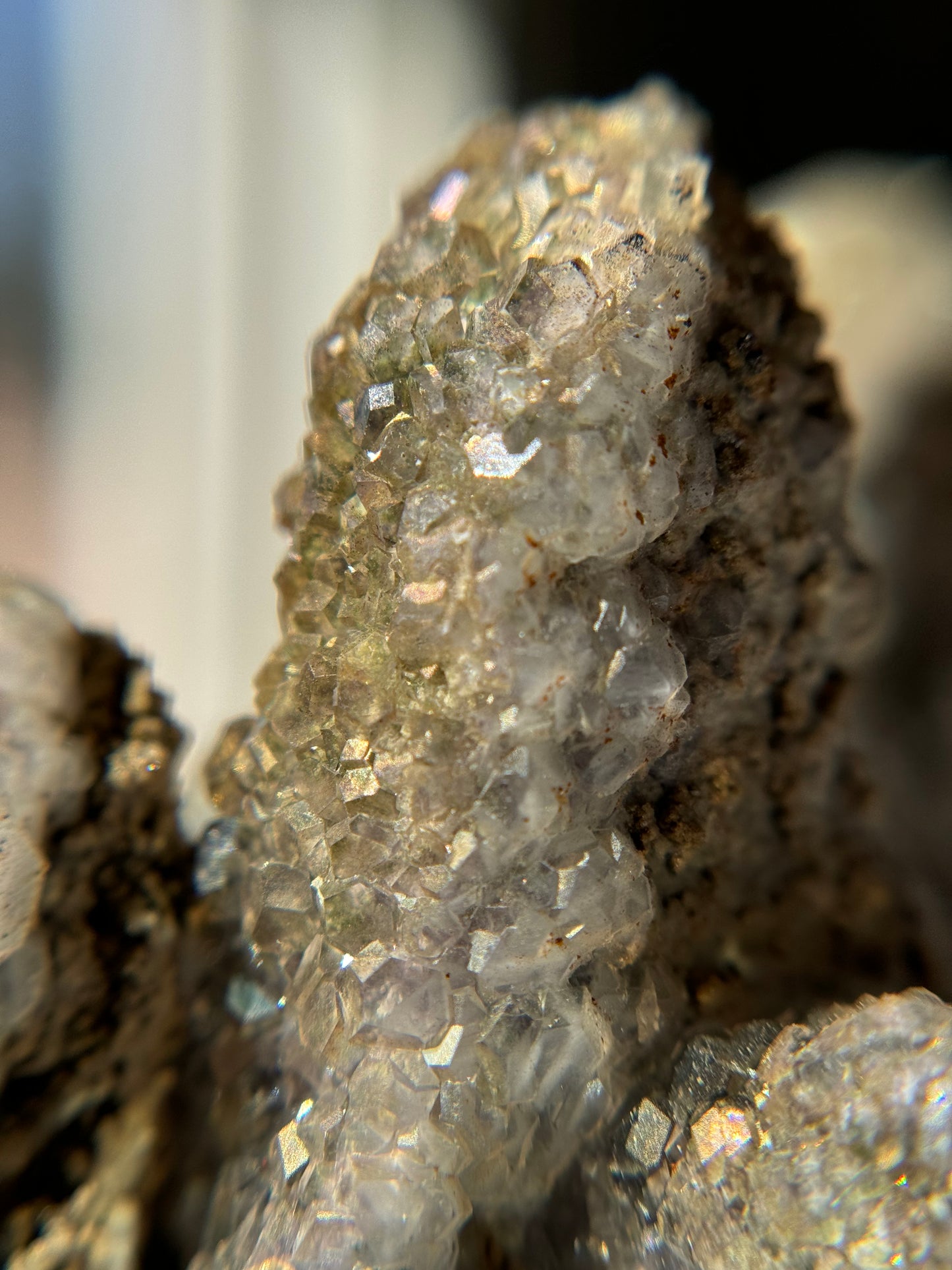 Fluorite on Quartz with minor Arsenopyrite