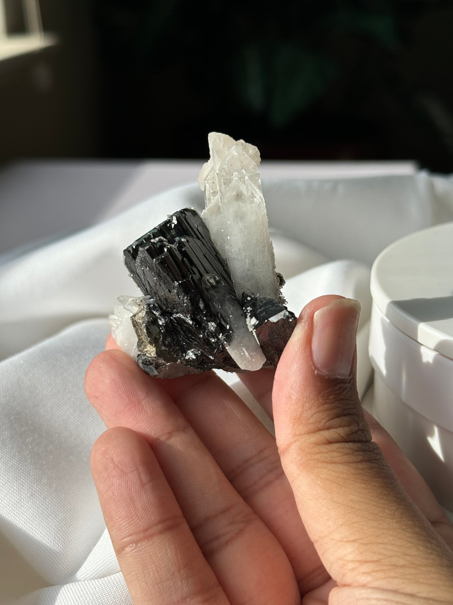 Quartz, Wolframite & Calcite