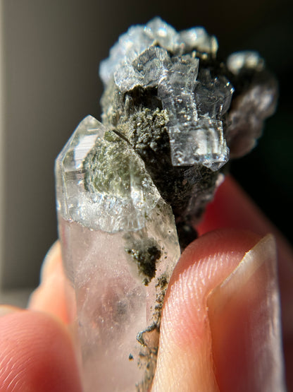 Quartz with Fluorite & Chlorite