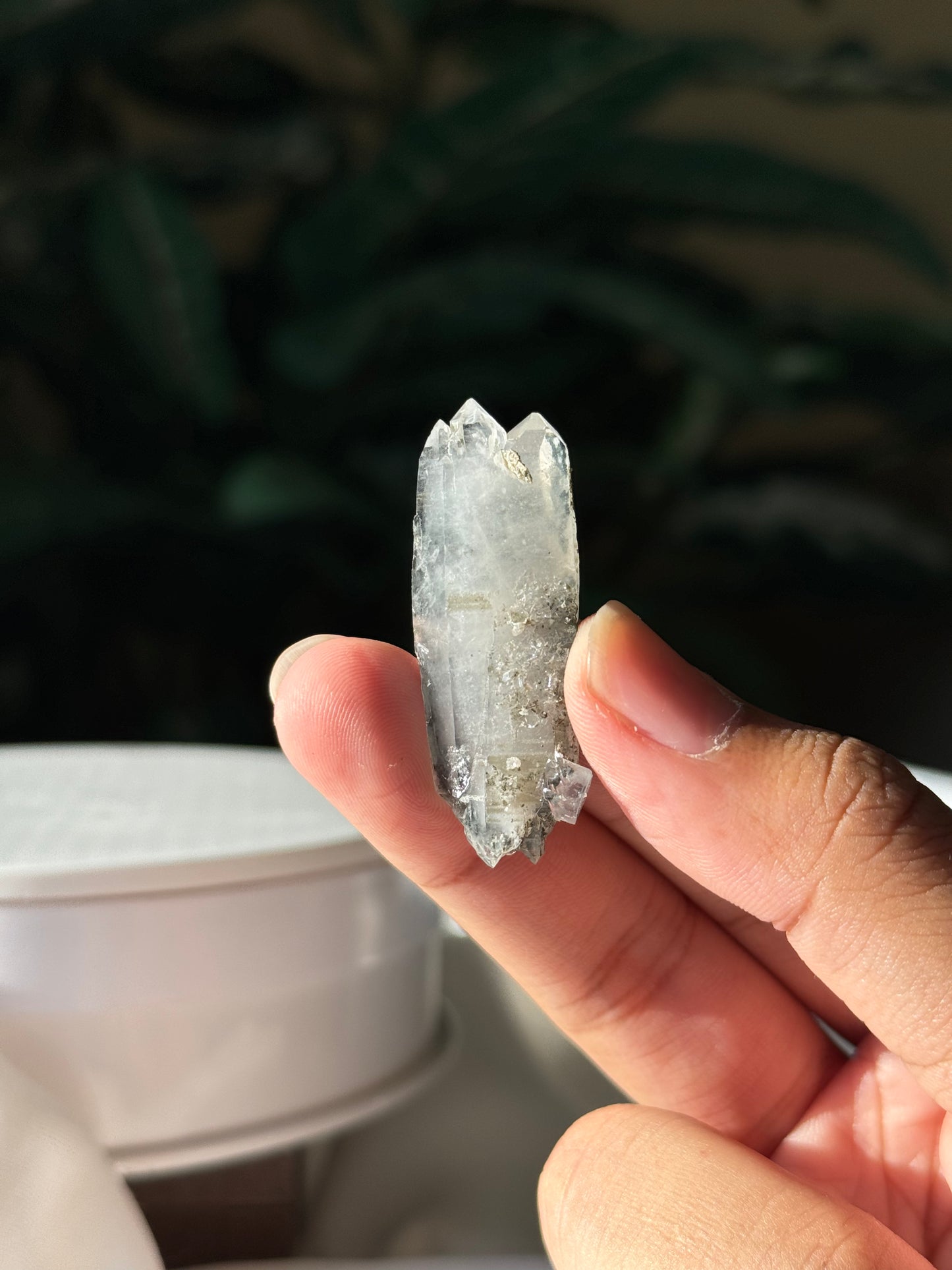 Quartz Floater with Fluorite, Chlorite and Rainbow Chalchopyrite