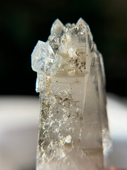 Quartz Floater with Fluorite, Chlorite and Rainbow Chalchopyrite