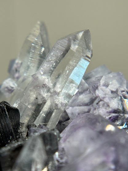 Quartz, Wolframite & Fluorite