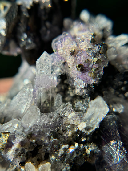 Quartz, Ferberite & Fluorite