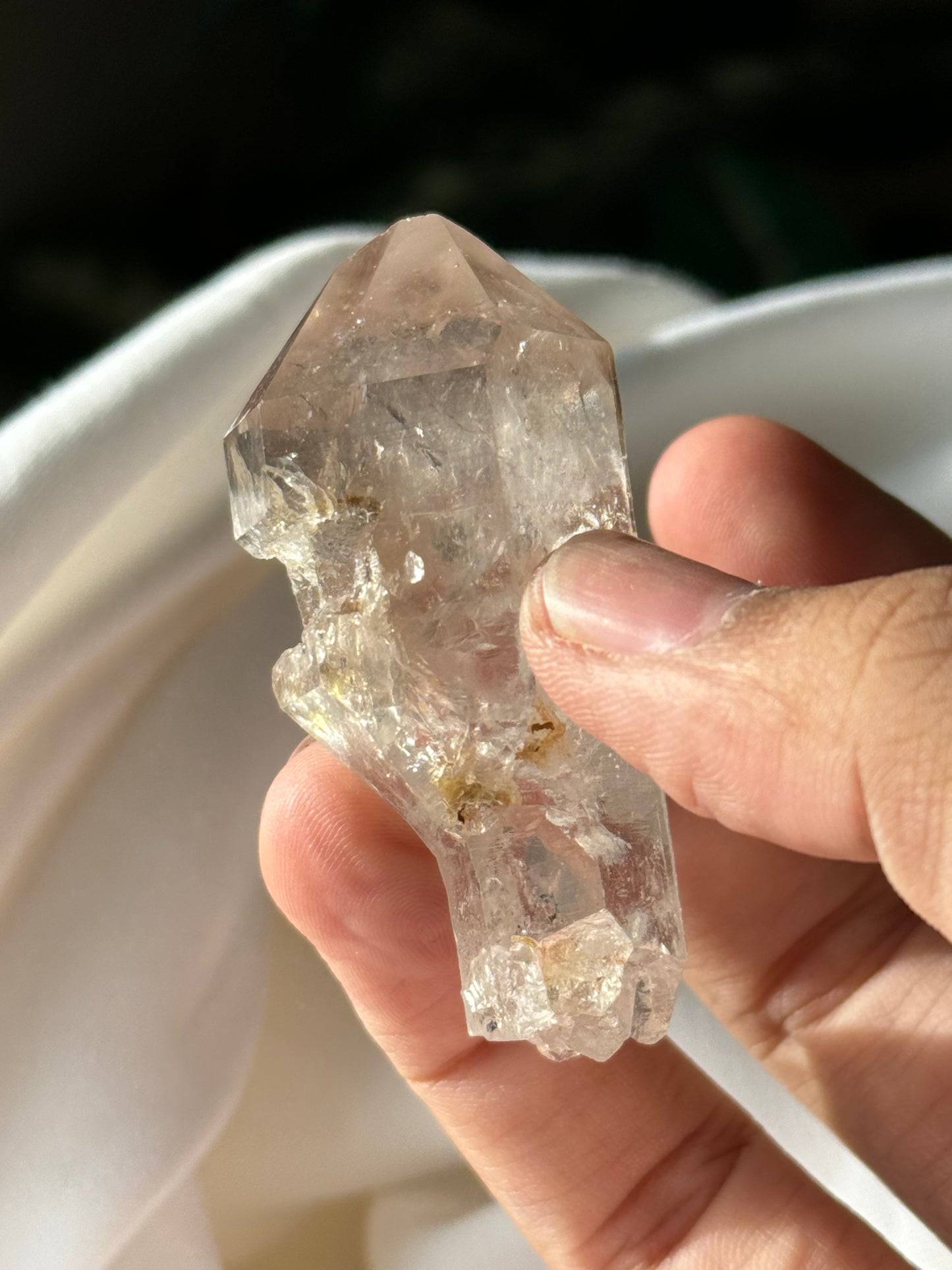 Quartz with partial dissolution