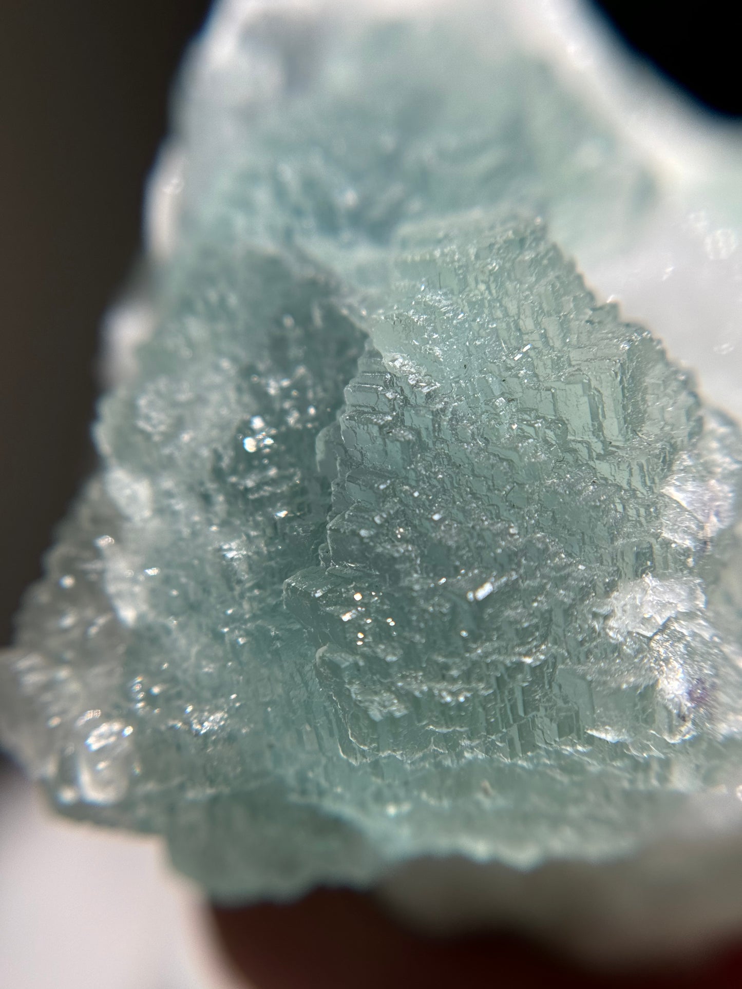 Fluorite on Quartz over Fluorite