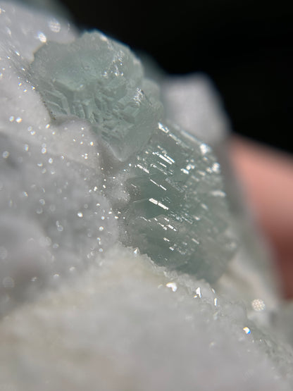 Fluorite on Quartz over Fluorite