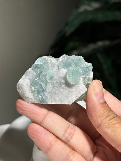 Fluorite on Quartz over Fluorite (Guangdong)