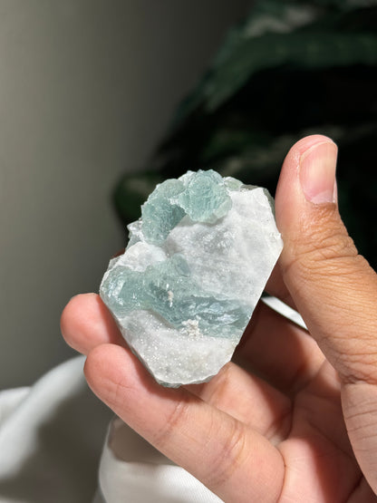 Fluorite on Quartz over Fluorite (Guangdong)