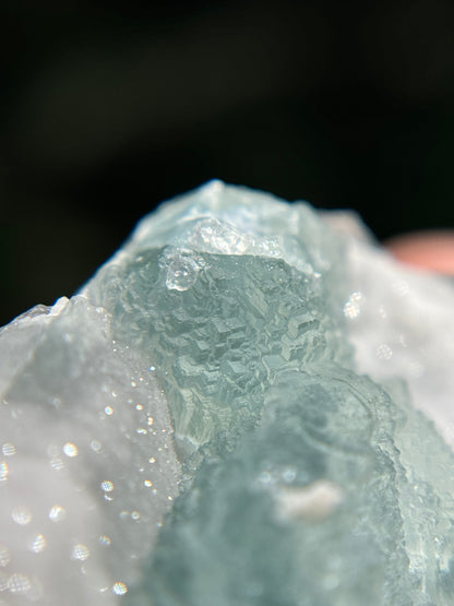 Fluorite on Quartz over Fluorite (Guangdong)