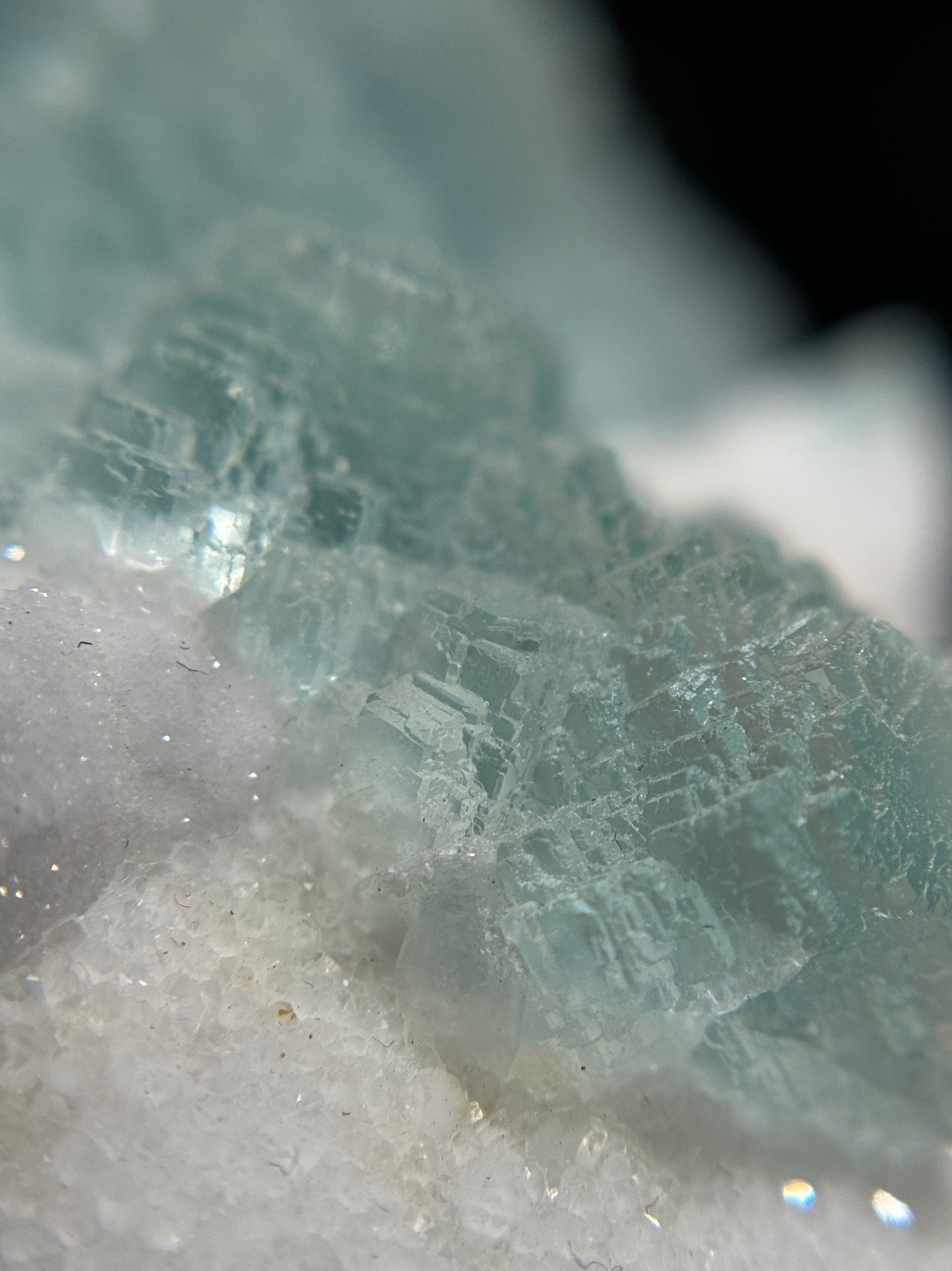 Fluorite on Quartz over Fluorite