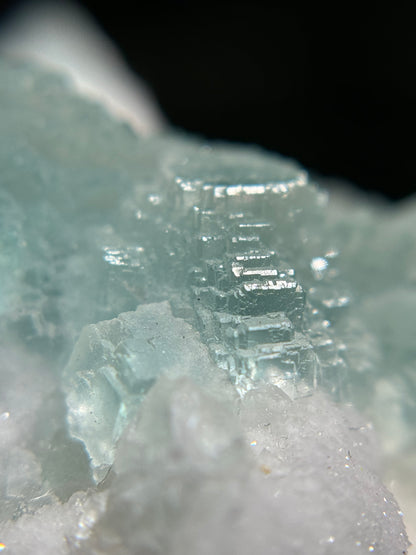 Fluorite on Quartz over Fluorite