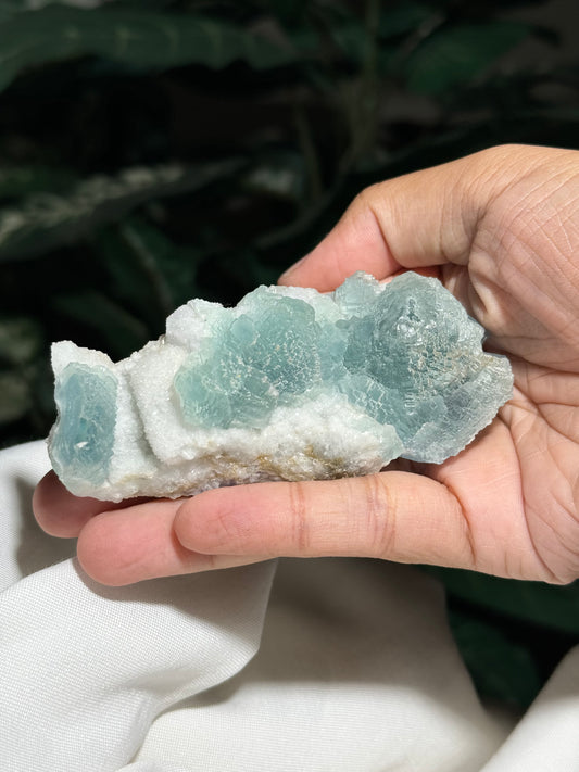 Fluorite on Quartz over Fluorite