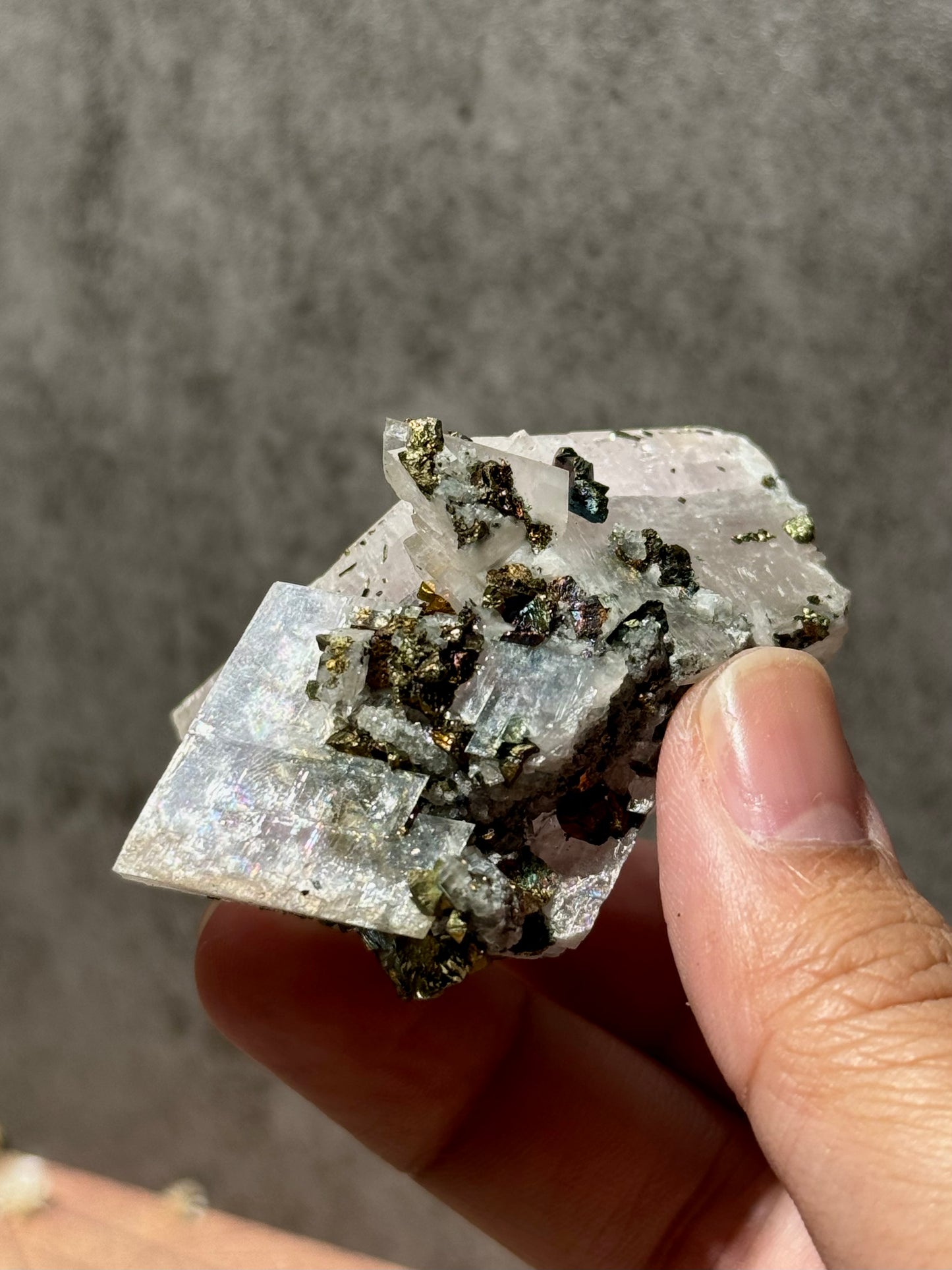 Gem Dolomite with Irredescent Chalcopyrite