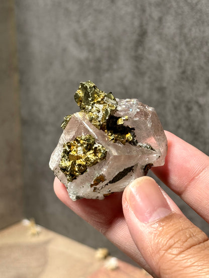 Gem Dolomite with  Iridescent Chalcopyrite