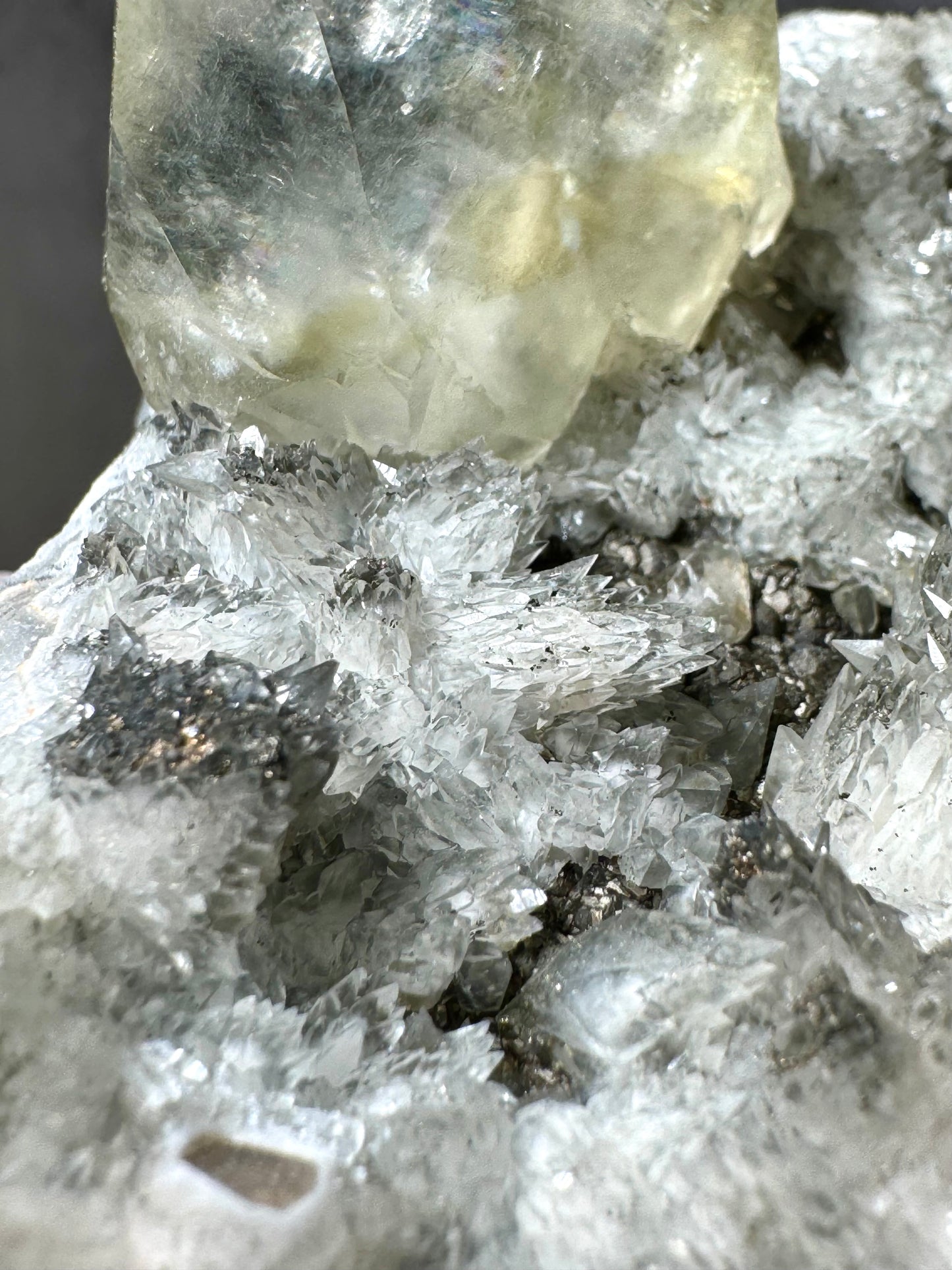 Golden Gem Calcite Flame on Feather Calcite Matrix