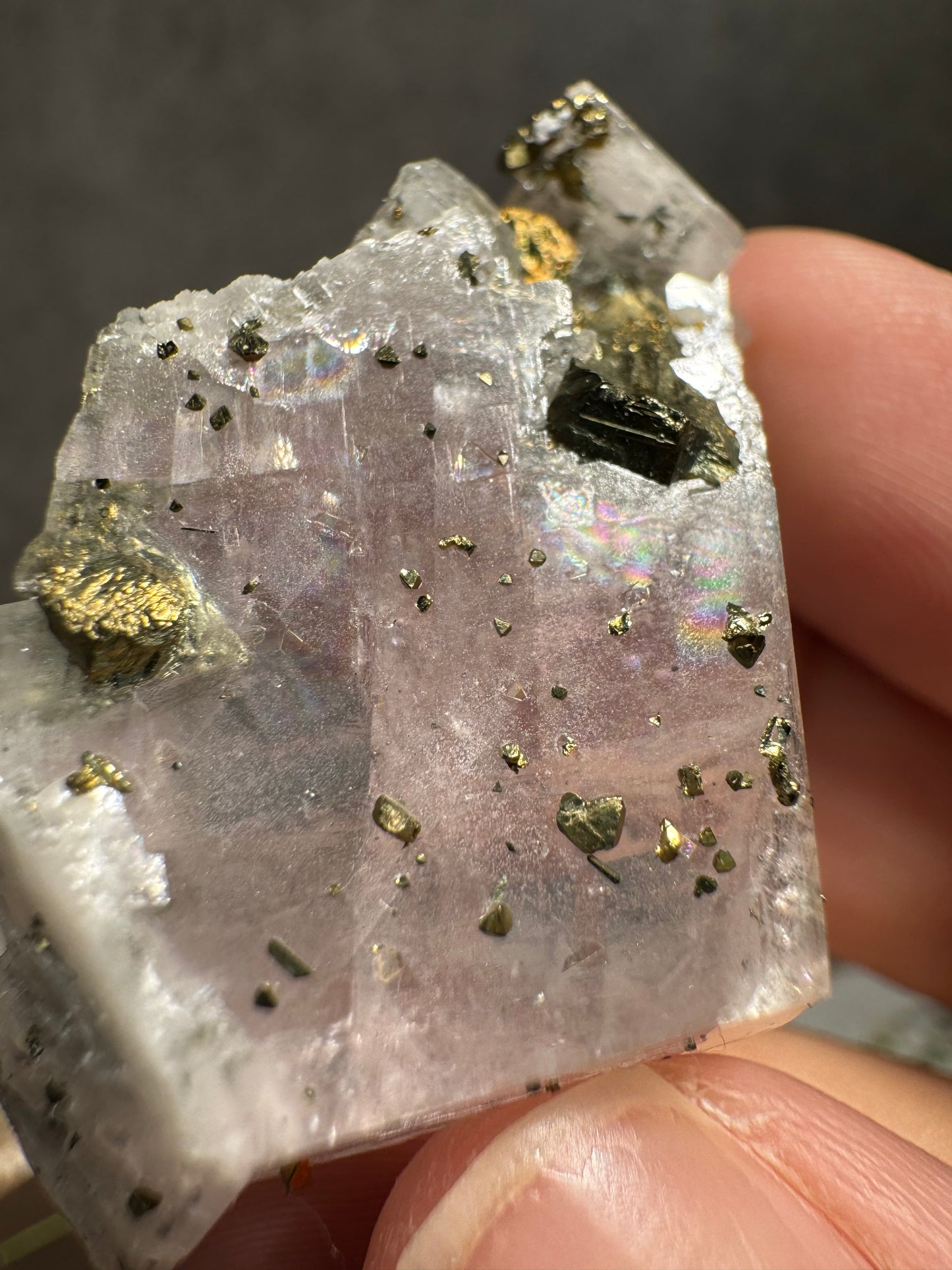 Gem Dolomite with Iridescent Chalcopyrite