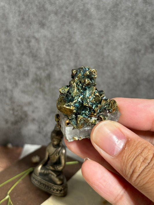 Gem Dolomite with Iridescent Chalcopyrite