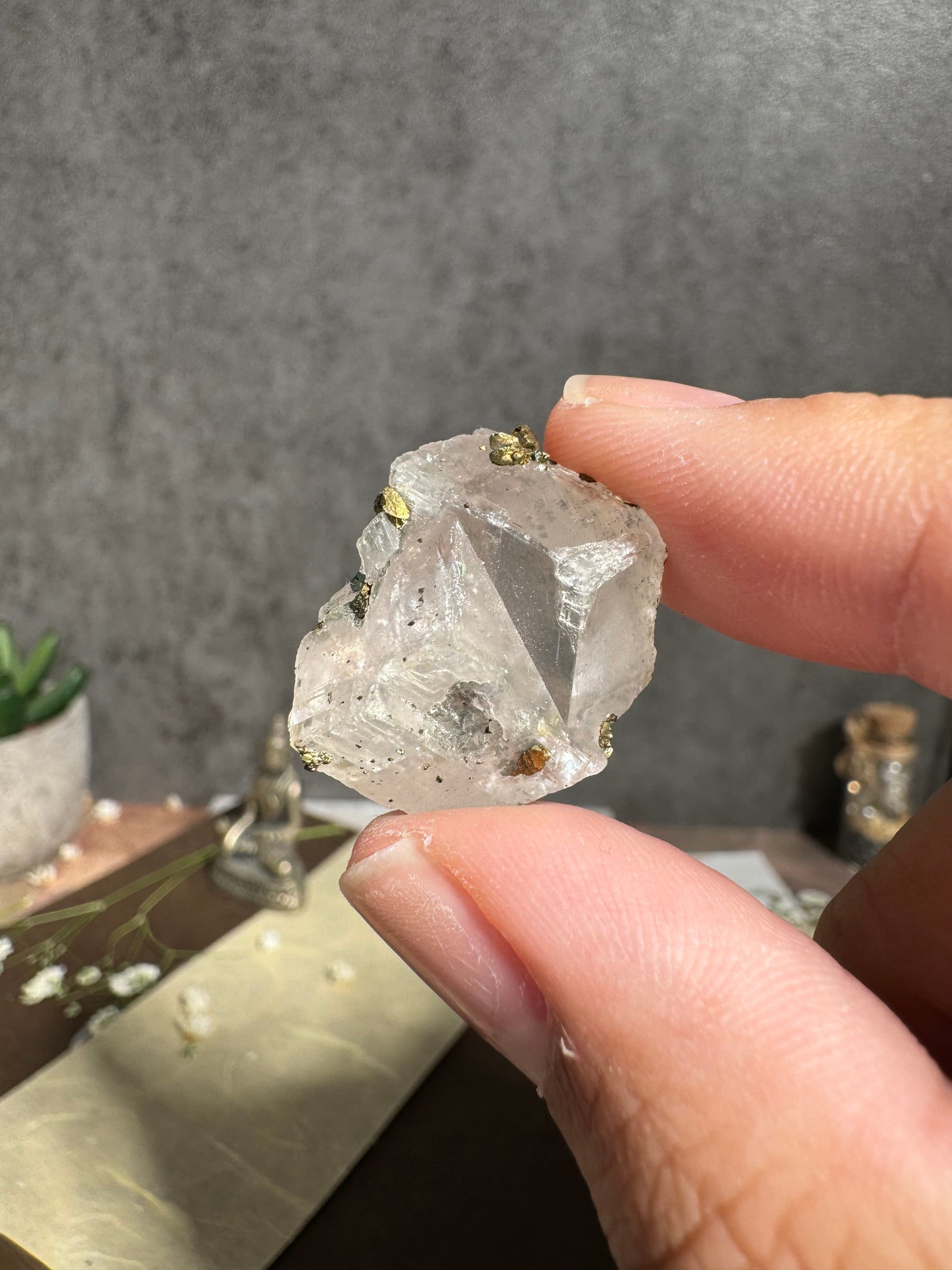 Gem Dolomite with Iridescent Chalcopyrite Thumbnail