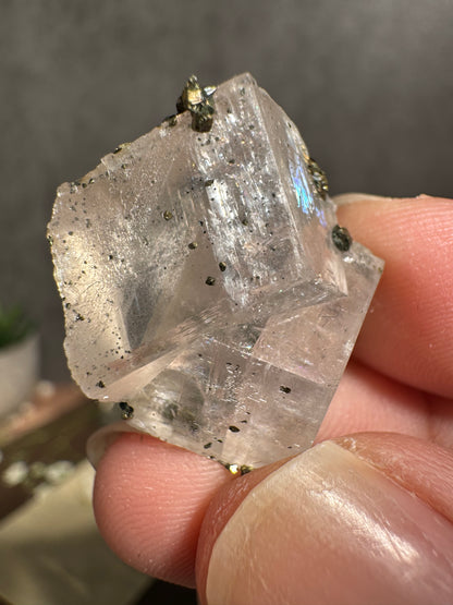 Gem Dolomite with Iridescent Chalcopyrite Thumbnail