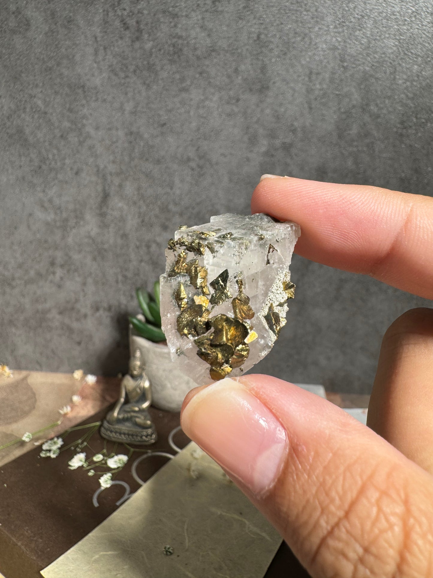 Gem Dolomite with Iridescent Chalcopyrite