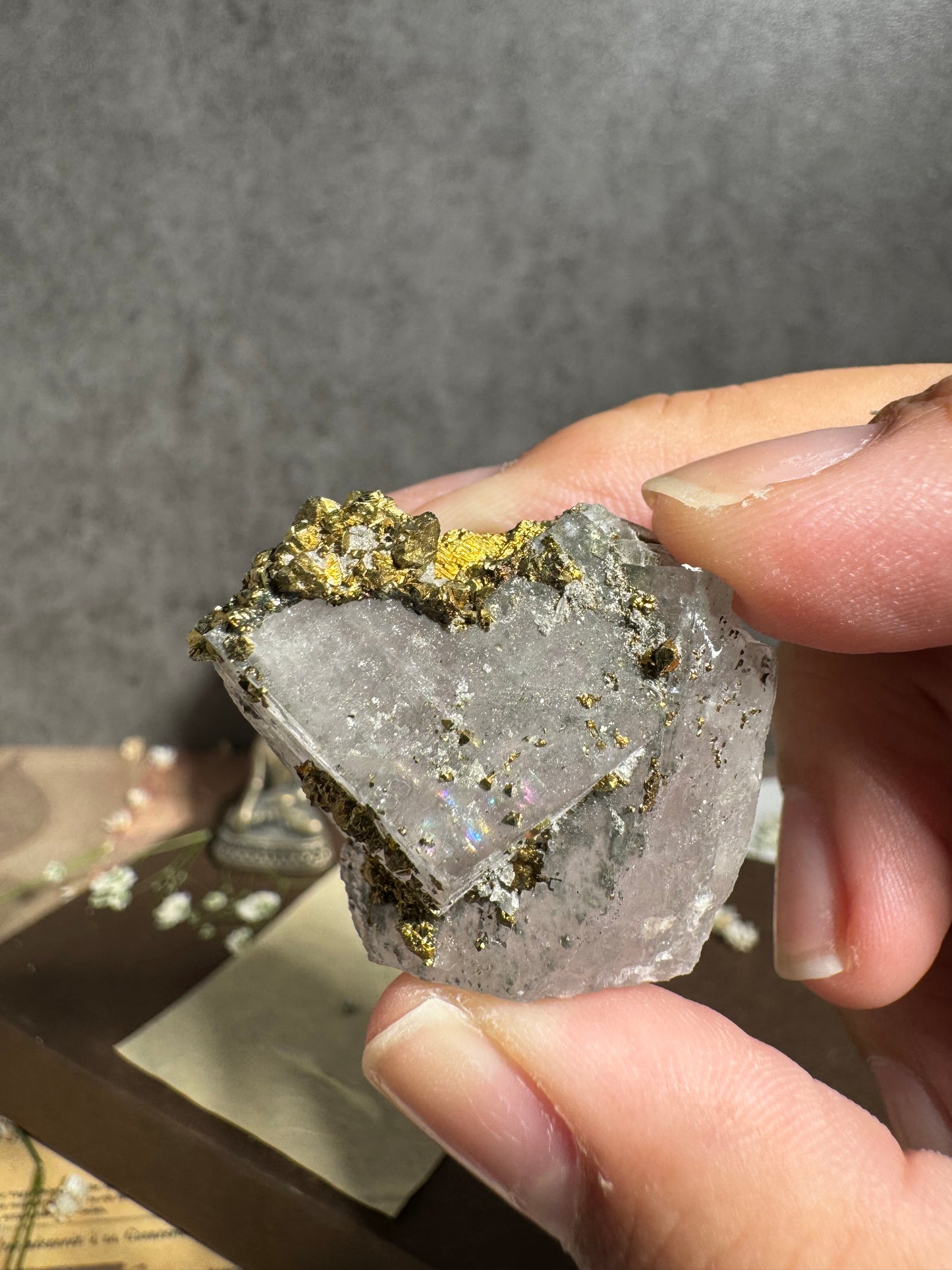 Gem Dolomite with Iridescent Chalcopyrite