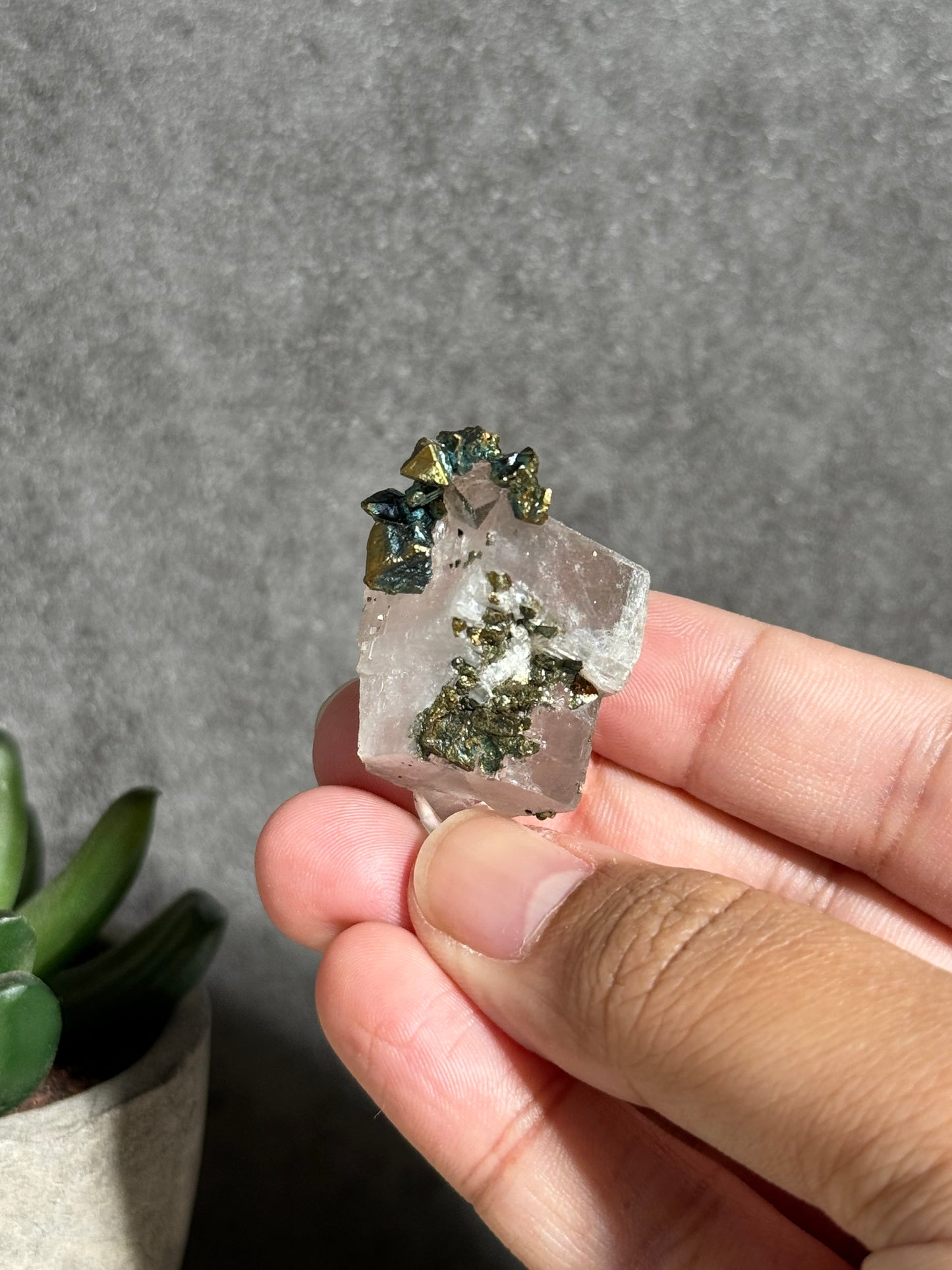 Gem Dolomite with Iridescent Chalcopyrite