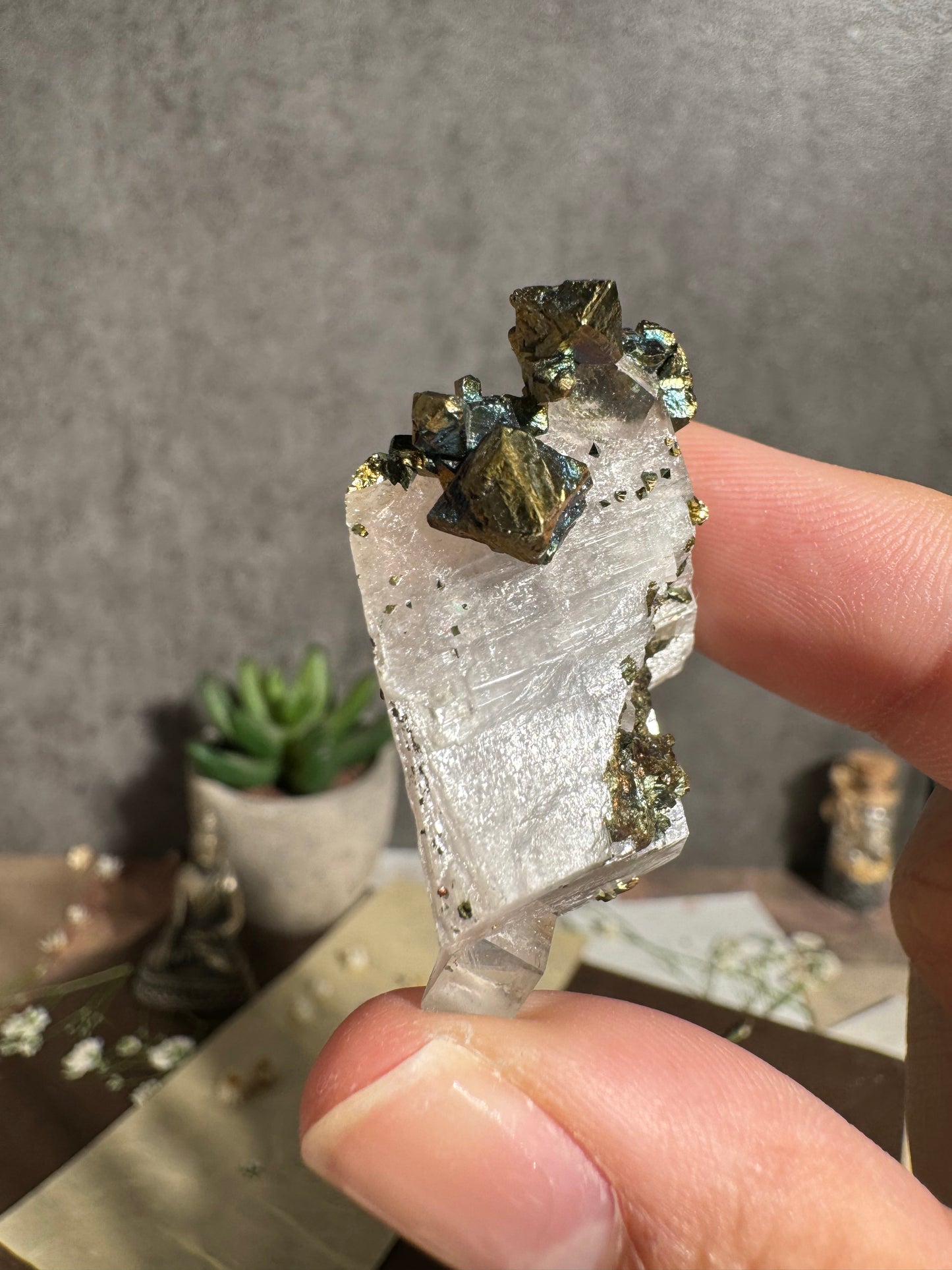 Gem Dolomite with Iridescent Chalcopyrite