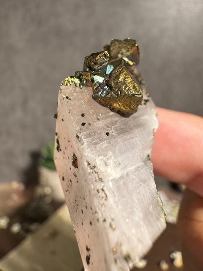 Gem Dolomite with Iridescent Chalcopyrite