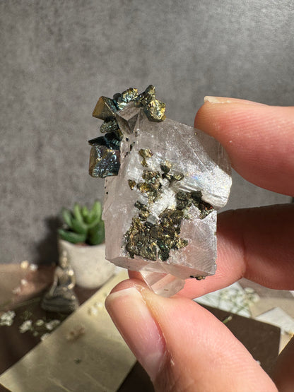 Gem Dolomite with Iridescent Chalcopyrite