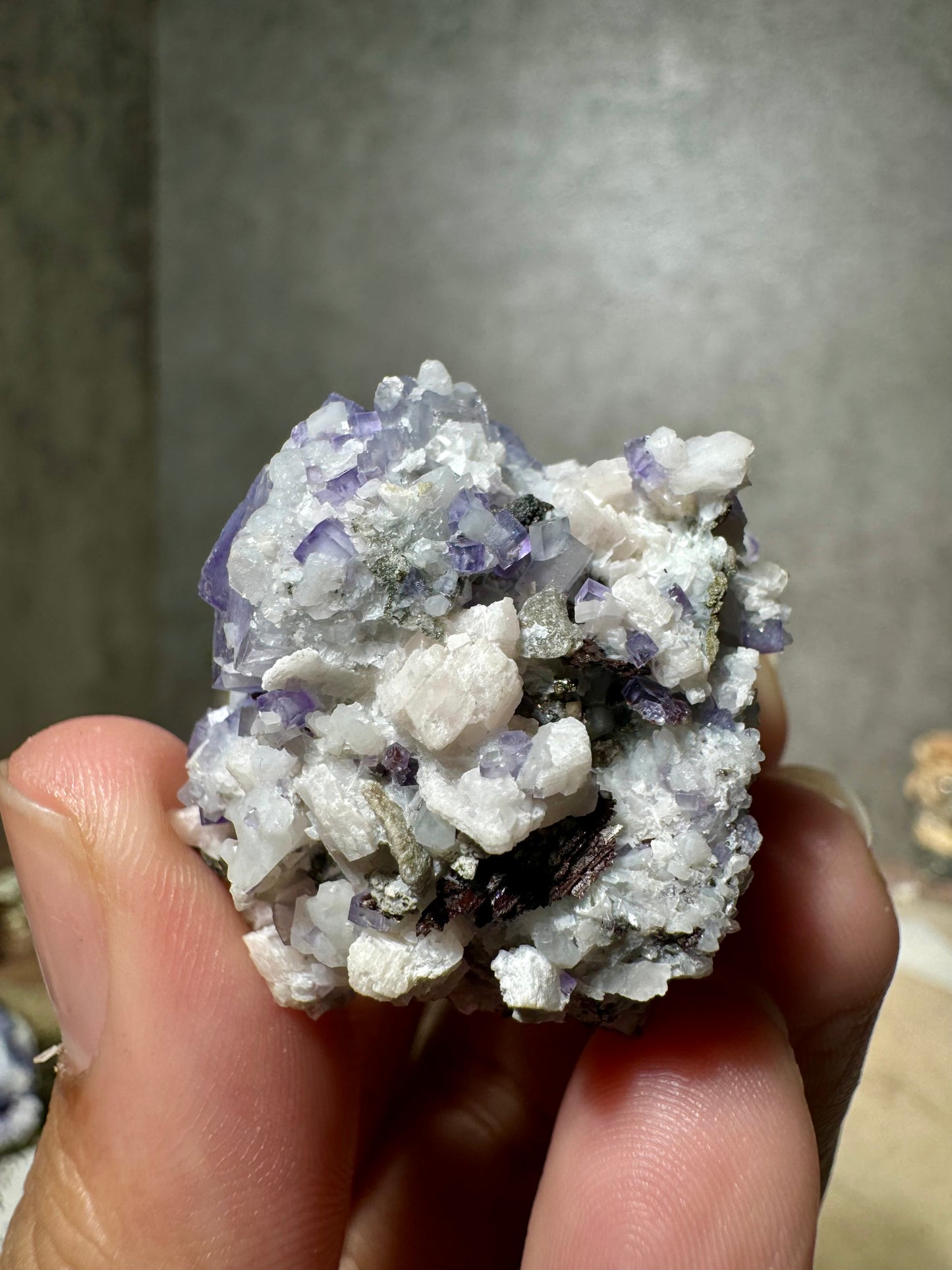 Porcelain Fluorite with Hübnerite (Second Generation)