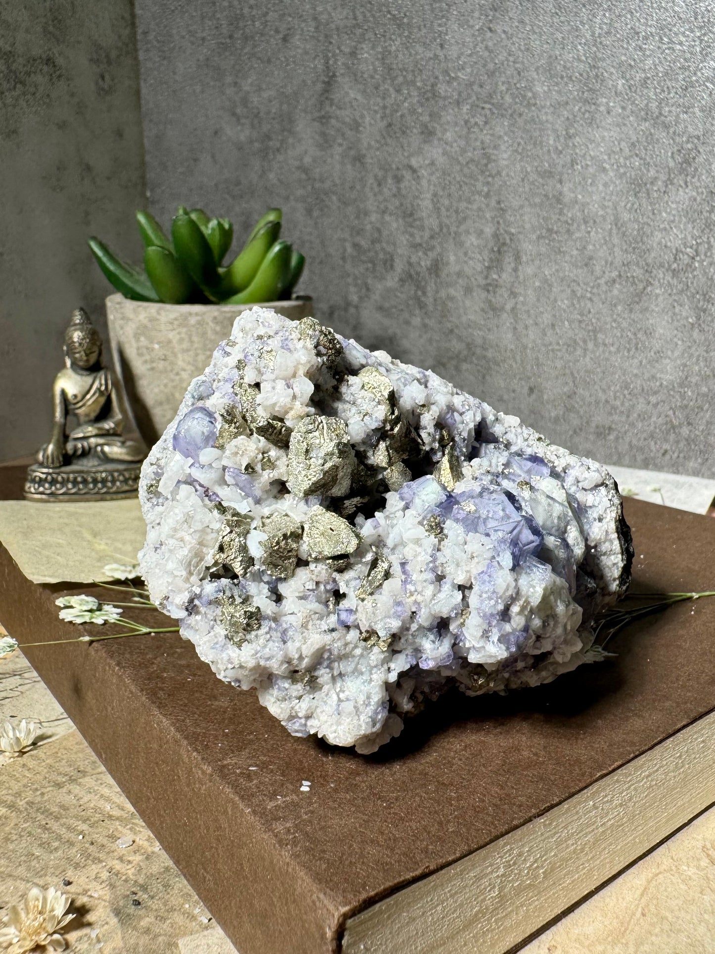 Porcelain Fluorite with Chalcopyrite (Second Generation)