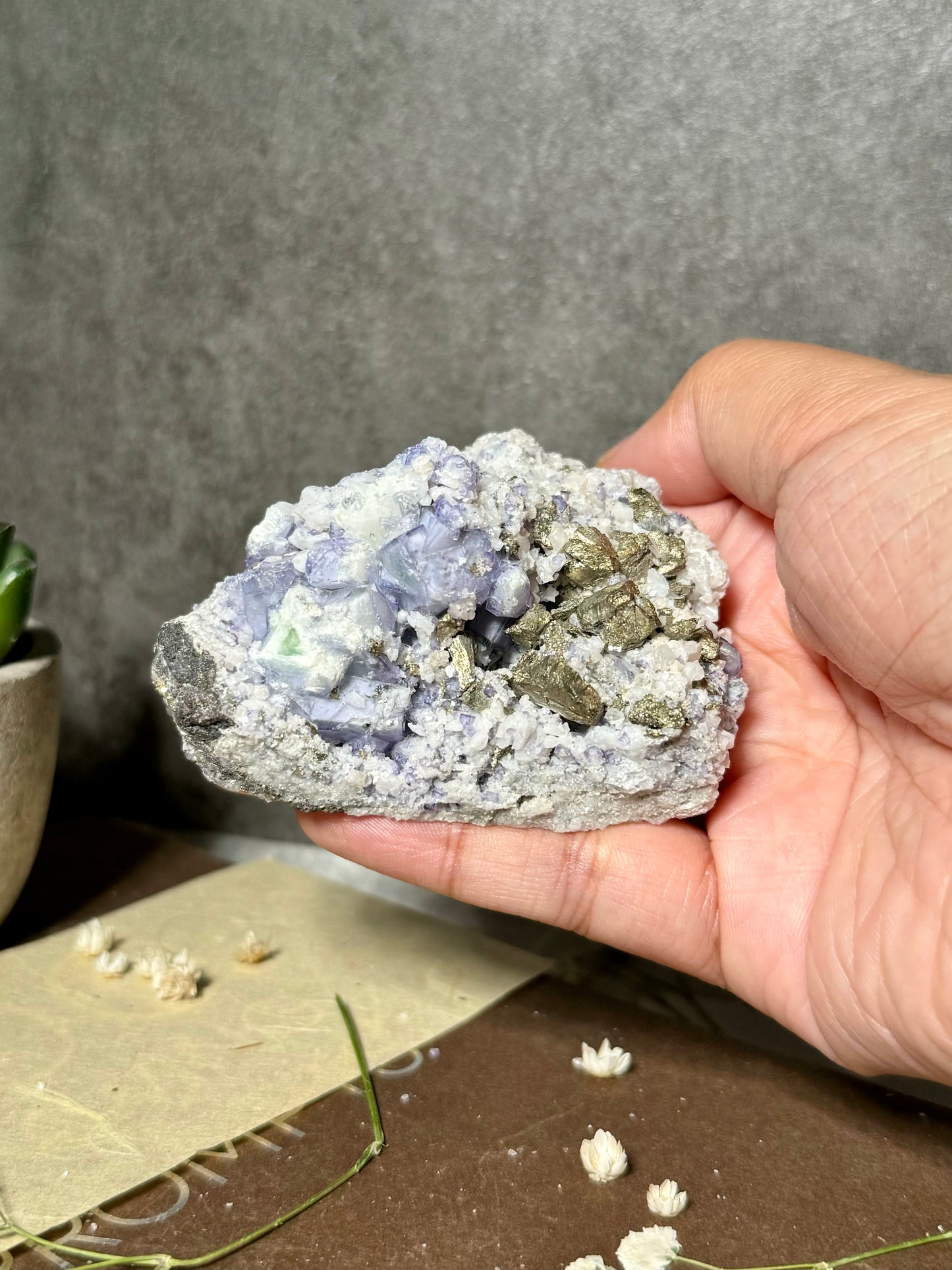 Porcelain Fluorite with Chalcopyrite (Second Generation)